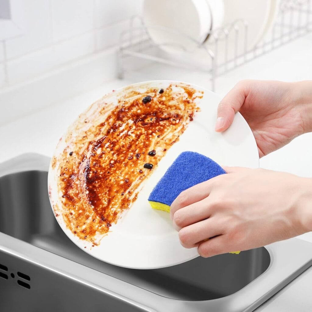 SUBEKYU Multipurpose Cleaning Dish Sponges for Kitchen, More Durable Non-Scratch Scrub Sponges for Washing Dishes/Pots/Sinks, 6 Pack, Grey