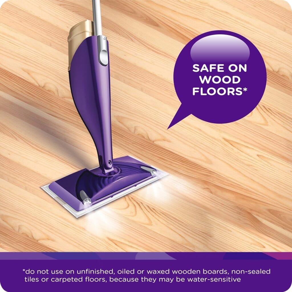 Swiffer Wetjet Wood Floor Spray Mop Starter Kit, 1 Power Mop, 5 Mopping Pads, 1 Floor Cleaner Liquid Solution, 7 Piece Set Swiffer Wetjet Wood Floor Spray Mop Starter Kit, 1 Power Mop, 5 Mopping Pads, 1 Floor Cleaner Liquid Solution, 7 Piece Set