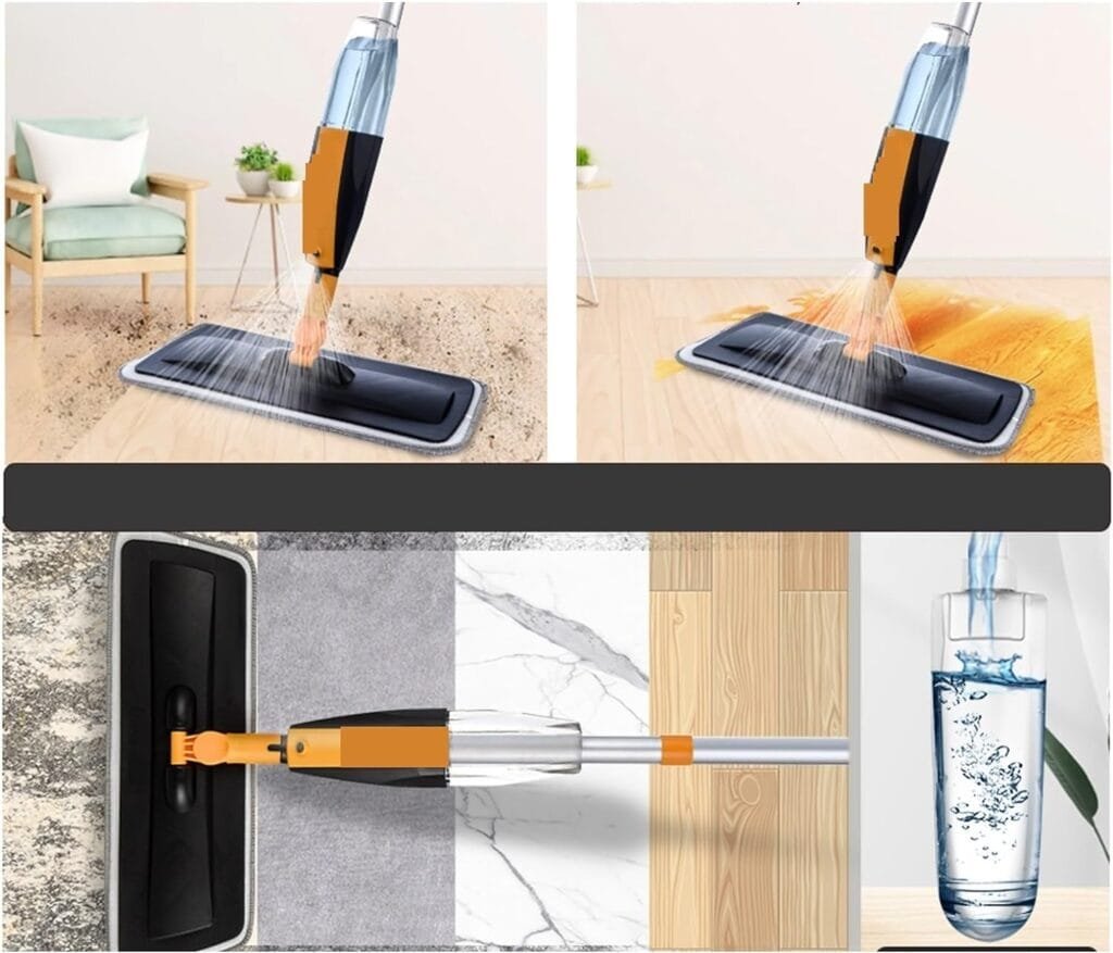TAPARU Mop Spray Floor Mop with Reusable Pads Long Handle Flat Mop for Home Kitchen Laminate Tiles Floor Cleaning TAPARU Mop Spray Floor Mop with Reusable Pads Long Handle Flat Mop for Home Kitchen Laminate Tiles Floor Cleaning