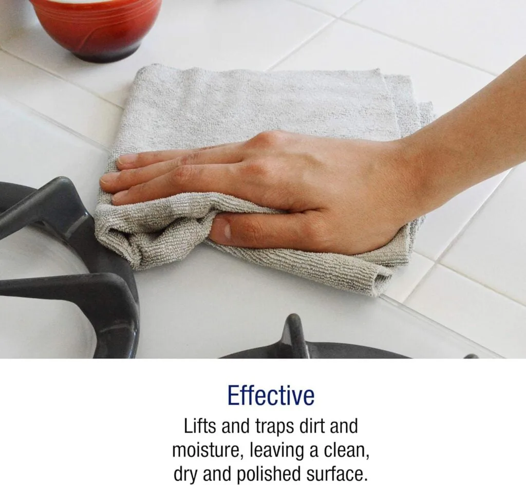 Udderly Clean Cleaning Microfiber Towels Ultra Cut 12 X 12 Inches, Silver, 25 Pack