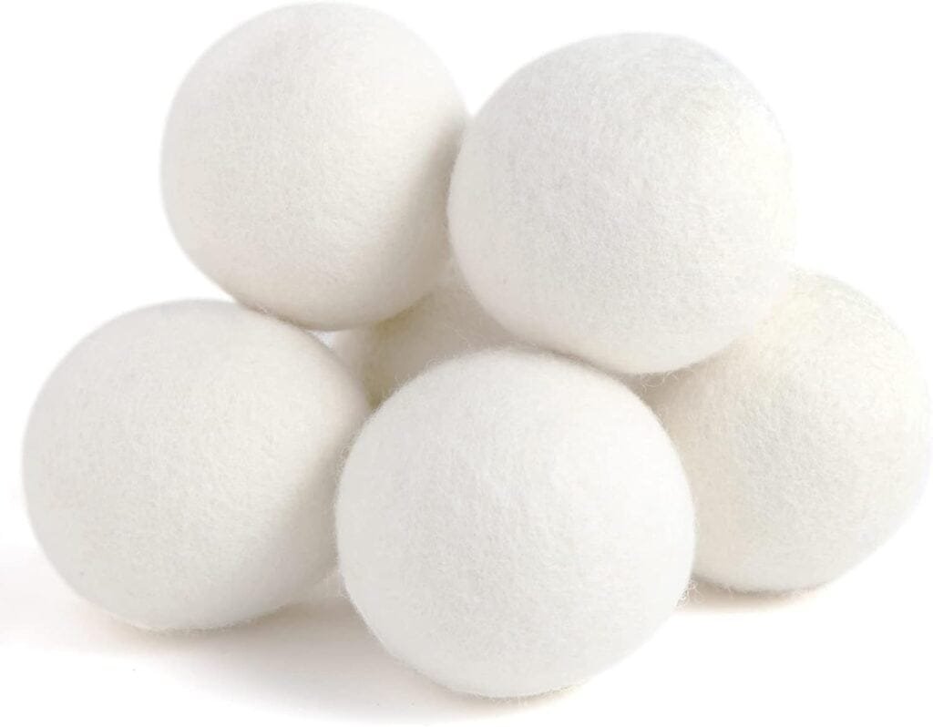 Woolly Molly Wool Dryer Balls, XL Pack of 6, Organic Reusable Laundry Balls, Imported Premium New Zealand Wool, Fabric Softener for 1000+ Loads, Baby Safe Hypoallergenic, Saving Energy Time Woolly Molly Wool Dryer Balls, XL Pack of 6, Organic Reusable Laundry Balls, Imported Premium New Zealand Wool, Fabric Softener for 1000+ Loads, Baby Safe Hypoallergenic, Saving Energy Time