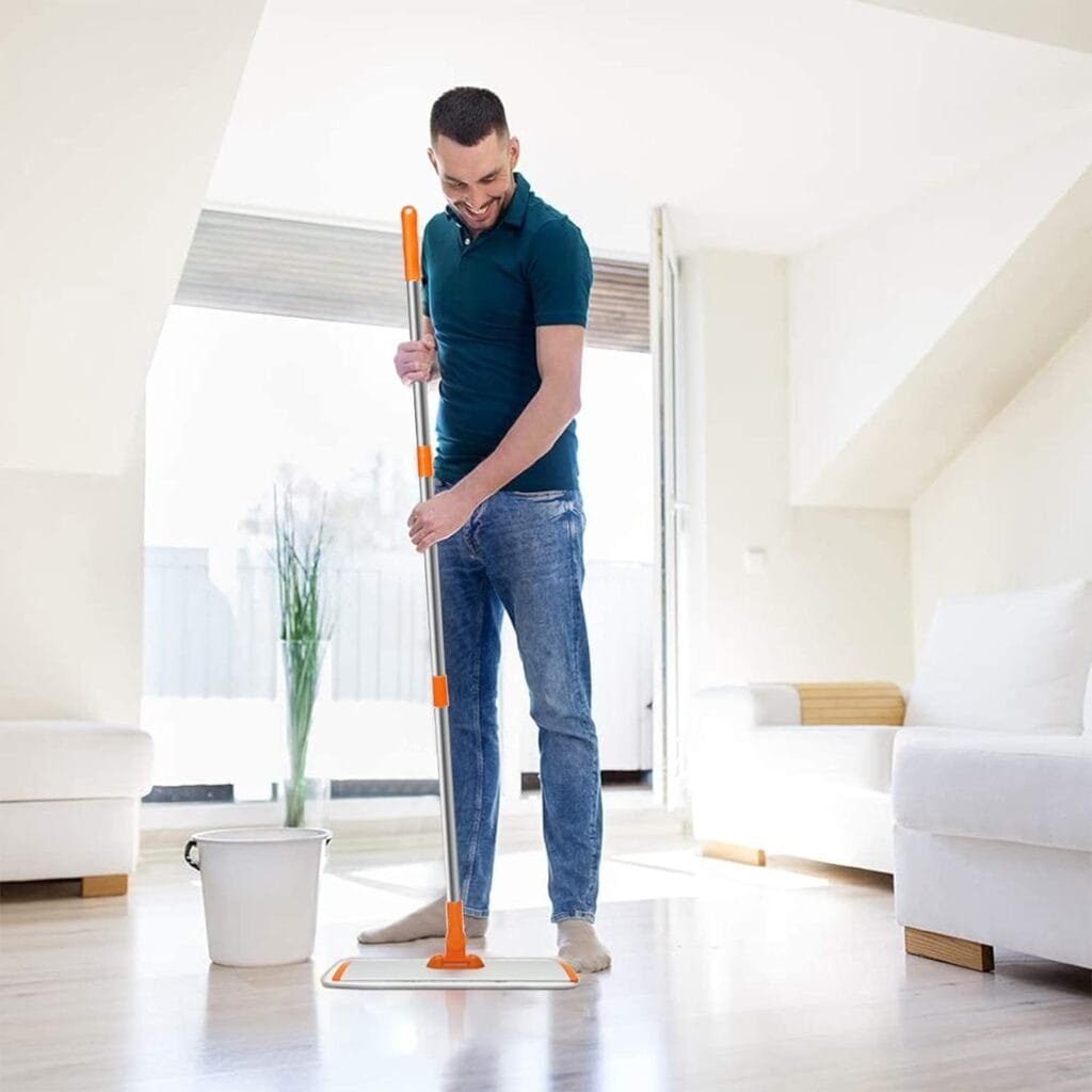 Worthland Mops for Floor Cleaning with 4 Reusable Microfiber Pads, 18 Wet and Dust Mop for Hardwood  Tile Household Cleaning Tools Worthland Mops for Floor Cleaning with 4 Reusable Microfiber Pads, 18 Wet and Dust Mop for Hardwood  Tile Household Cleaning Tools