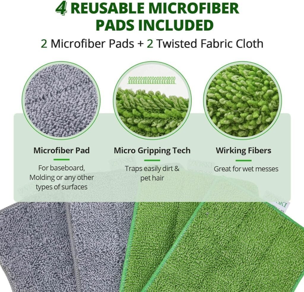 Zavrski Baseboard Cleaner Tool with 58 Long Handle Wall Cleaner Mop with Extendable Handle 4 Reusable Cleaning Pads Baseboard Duster for Washing Walls, Ceiling, Floor, Window Zavrski Baseboard Cleaner Tool with 58 Long Handle Wall Cleaner Mop with Extendable Handle 4 Reusable Cleaning Pads Baseboard Duster for Washing Walls, Ceiling, Floor, Window