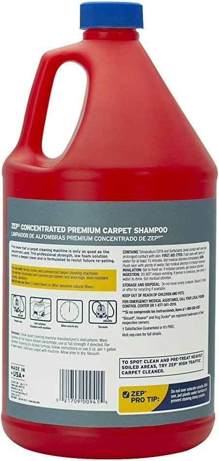 Zep Premium Carpet Shampoo - 128 Fl Oz - ZUPXC128 - Deep Cleaning and Stain Removal (4)